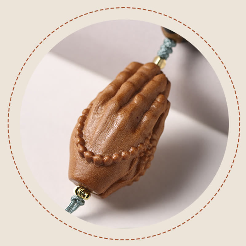Nimara Ritual Bodhi Seed Three-eyed Dzi Bead Buddha Hand Charm Wealth Bracelet