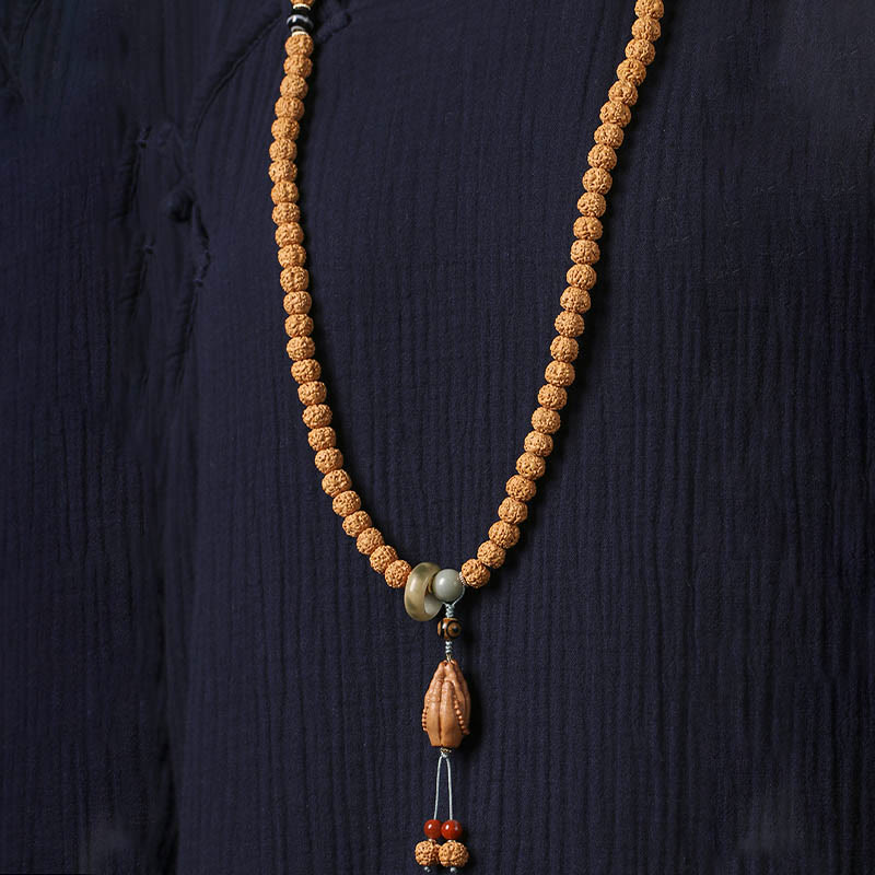 Nimara Ritual Bodhi Seed Three-eyed Dzi Bead Buddha Hand Charm Wealth Bracelet