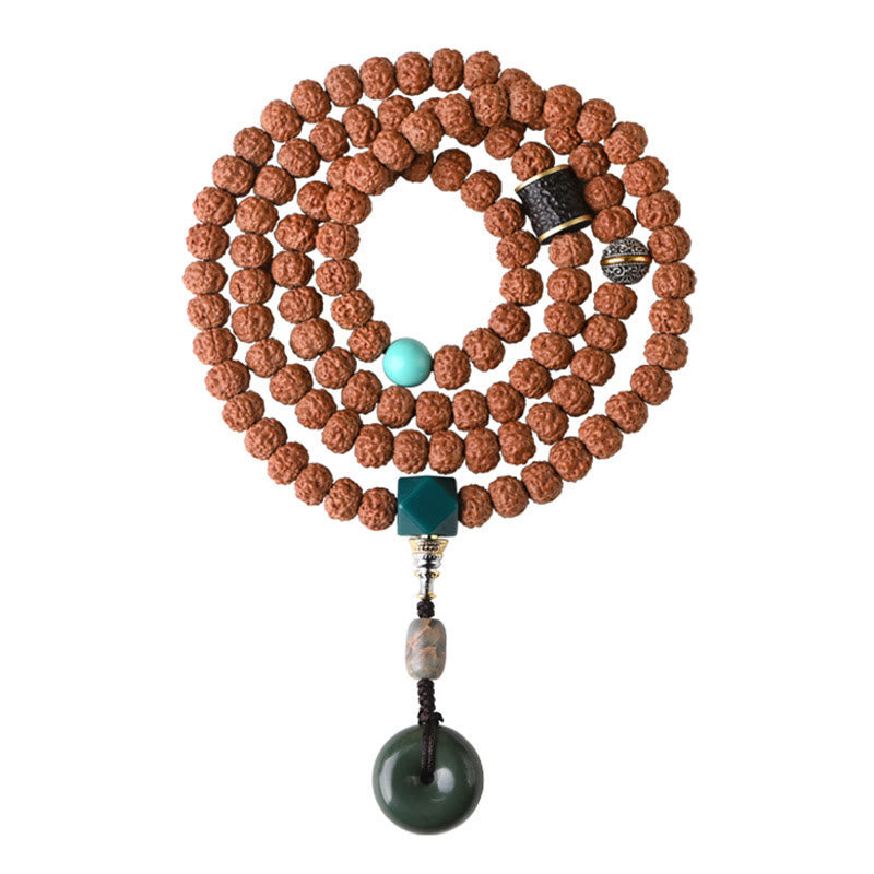 Nimara Ritual Bodhi Seed Three-eyed Dzi Bead Buddha Hand Charm Wealth Bracelet