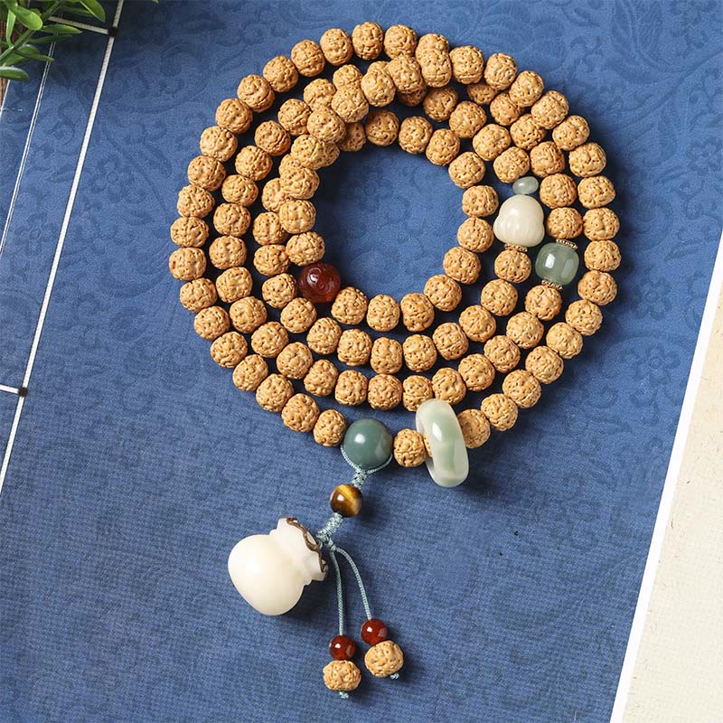 Nimara Ritual Bodhi Seed Three-eyed Dzi Bead Buddha Hand Charm Wealth Bracelet
