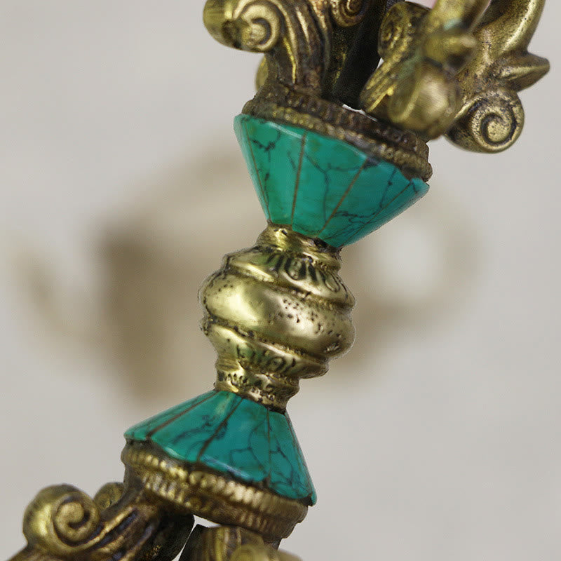 Nimara Ritual Tibetan Five Prong Vajra Dorje Handcrafted Nepal Spiritual Power Copper Decoration