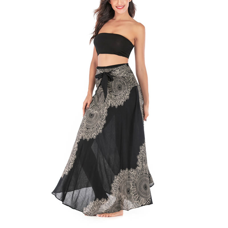 Nimara Ritual Two Style Wear Boho Mandala Flower Beach Skirt Dress