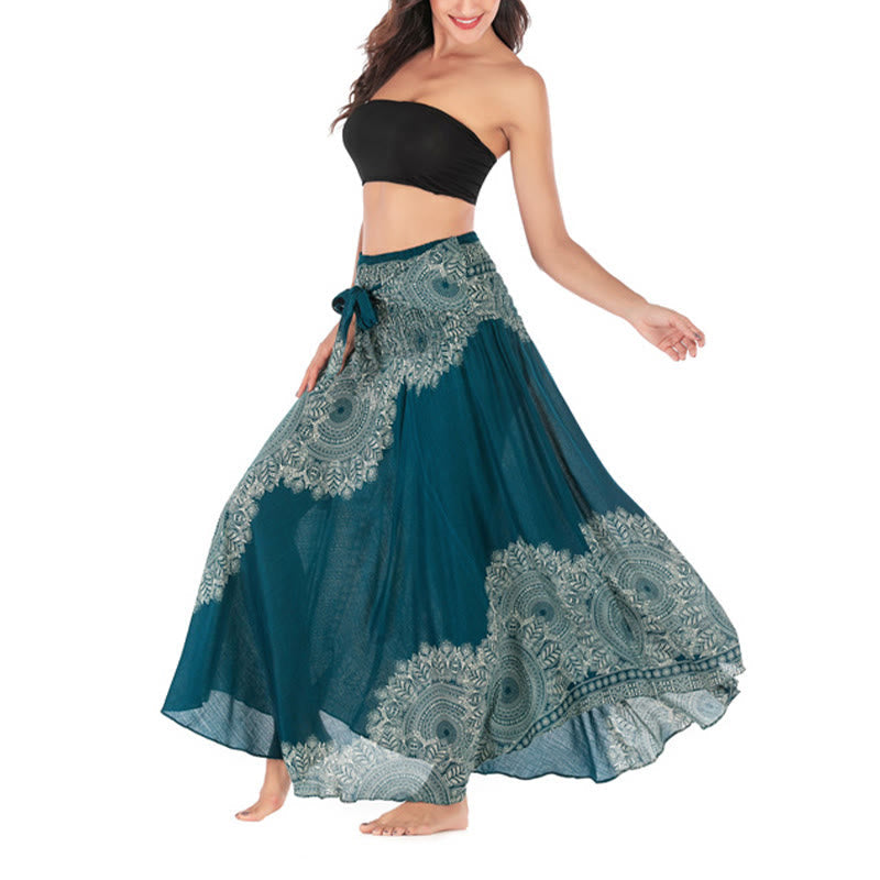 Nimara Ritual Two Style Wear Boho Mandala Flower Beach Skirt Dress