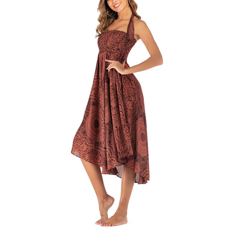 Nimara Ritual Two Style Wear Boho Compass Rose Flower Skirt Dress