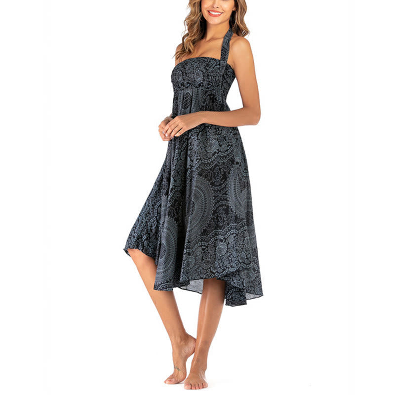 Nimara Ritual Two Style Wear Boho Compass Rose Flower Skirt Dress