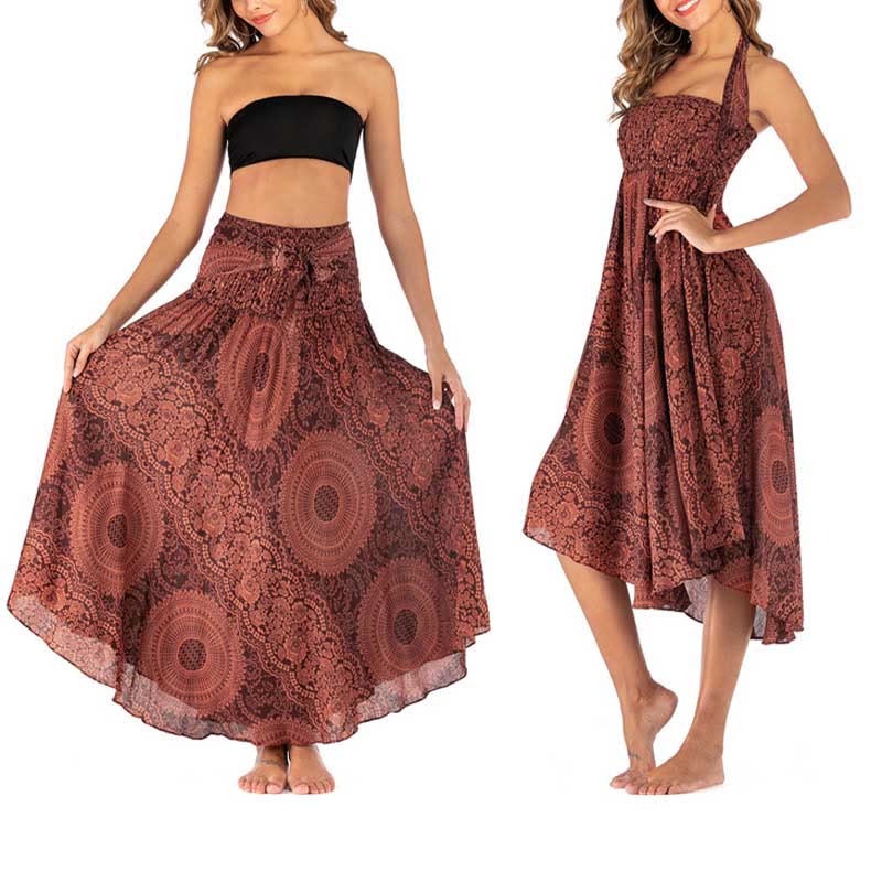 Nimara Ritual Two Style Wear Boho Compass Rose Flower Skirt Dress