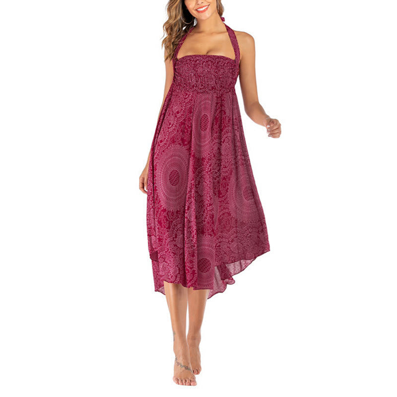 Nimara Ritual Two Style Wear Boho Compass Rose Flower Skirt Dress