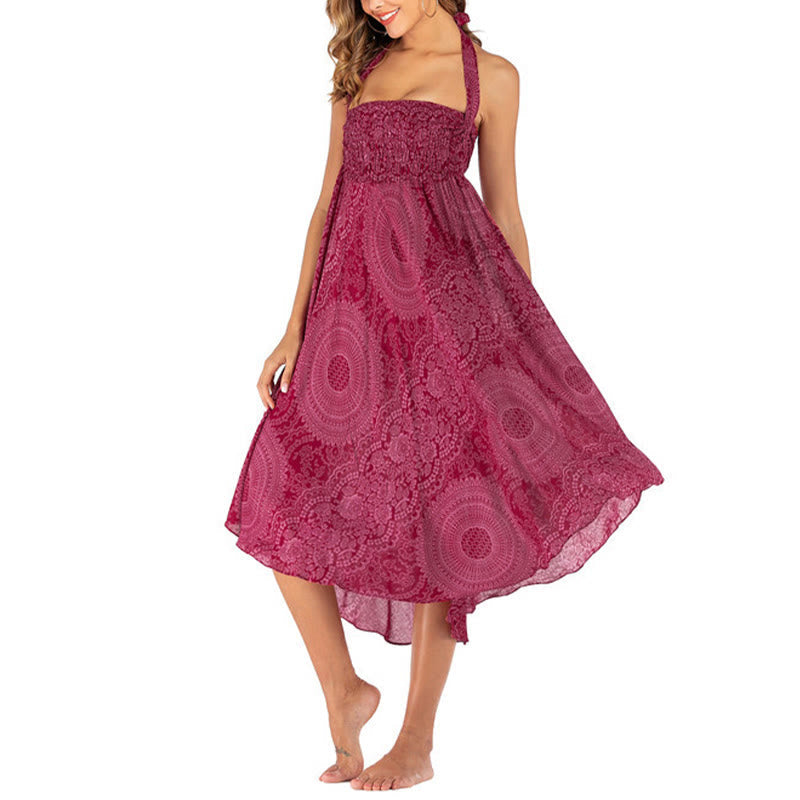 Nimara Ritual Two Style Wear Boho Compass Rose Flower Skirt Dress