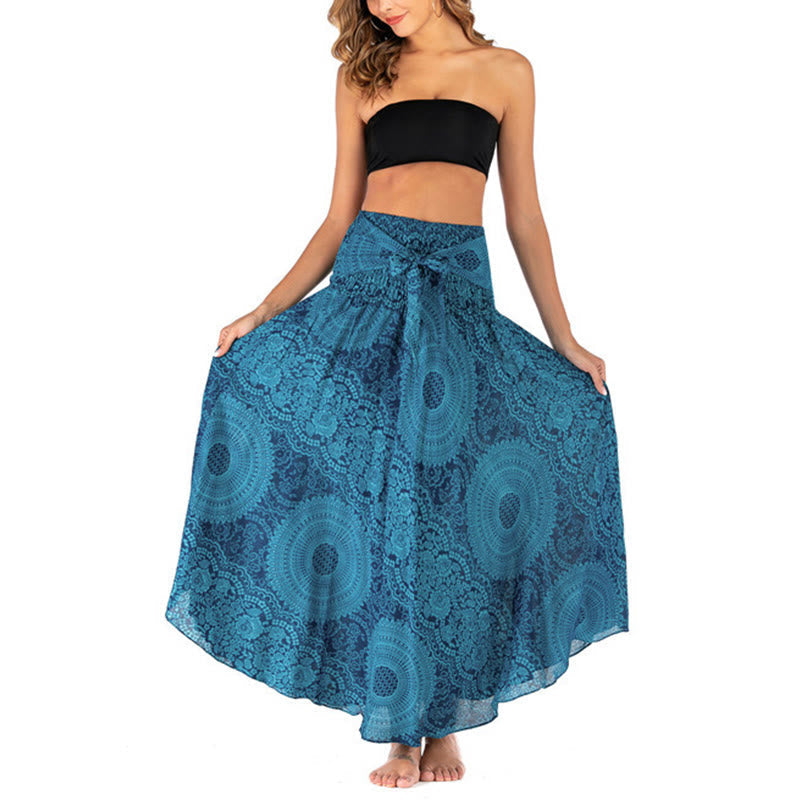 Nimara Ritual Two Style Wear Boho Compass Rose Flower Skirt Dress