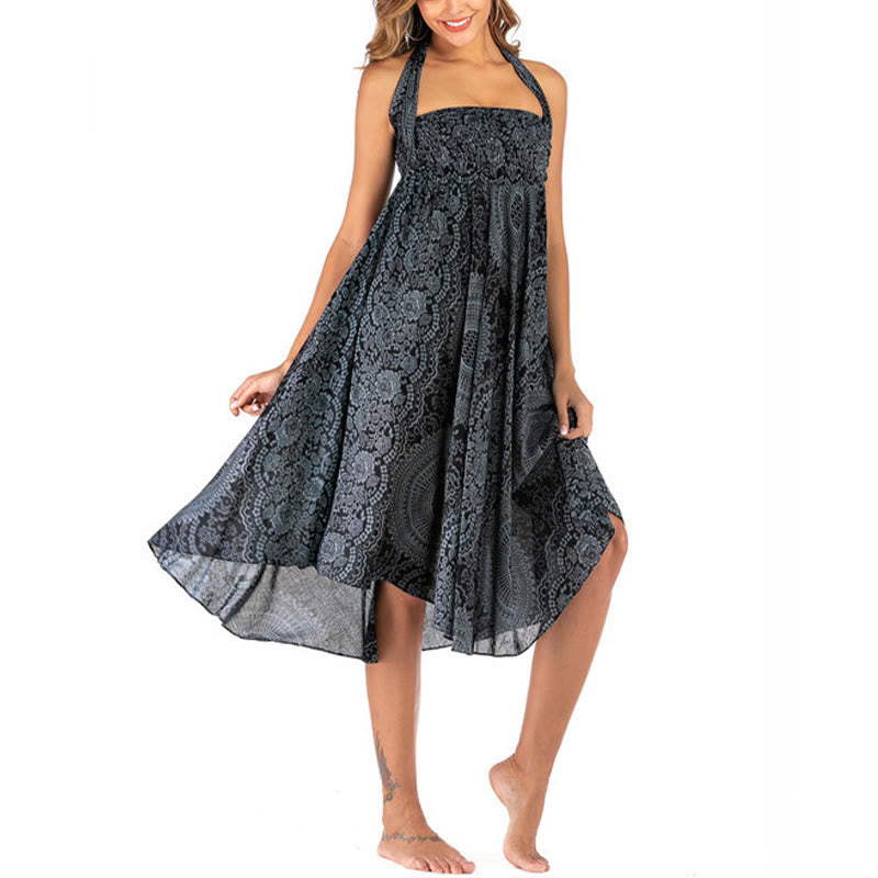 Nimara Ritual Two Style Wear Boho Compass Rose Flower Skirt Dress
