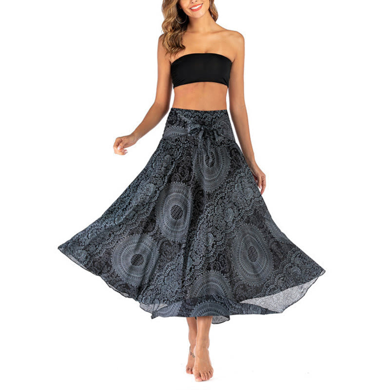 Nimara Ritual Two Style Wear Boho Compass Rose Flower Skirt Dress