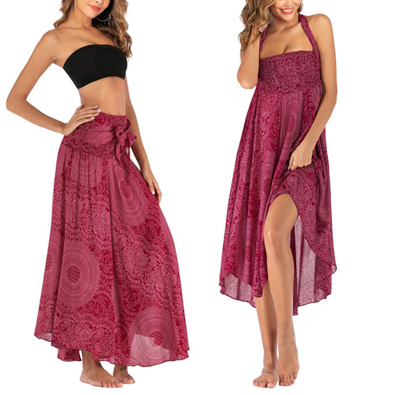 Nimara Ritual Two Style Wear Boho Compass Rose Flower Skirt Dress