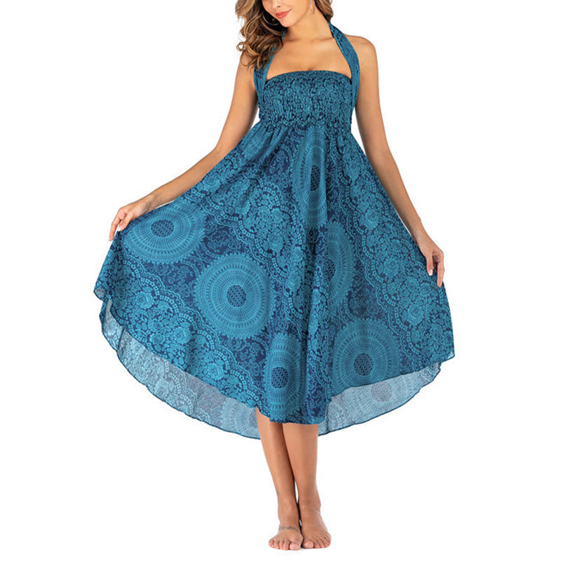 Nimara Ritual Two Style Wear Boho Compass Rose Flower Skirt Dress