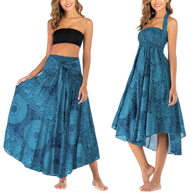 Nimara Ritual Two Style Wear Boho Compass Rose Flower Skirt Dress
