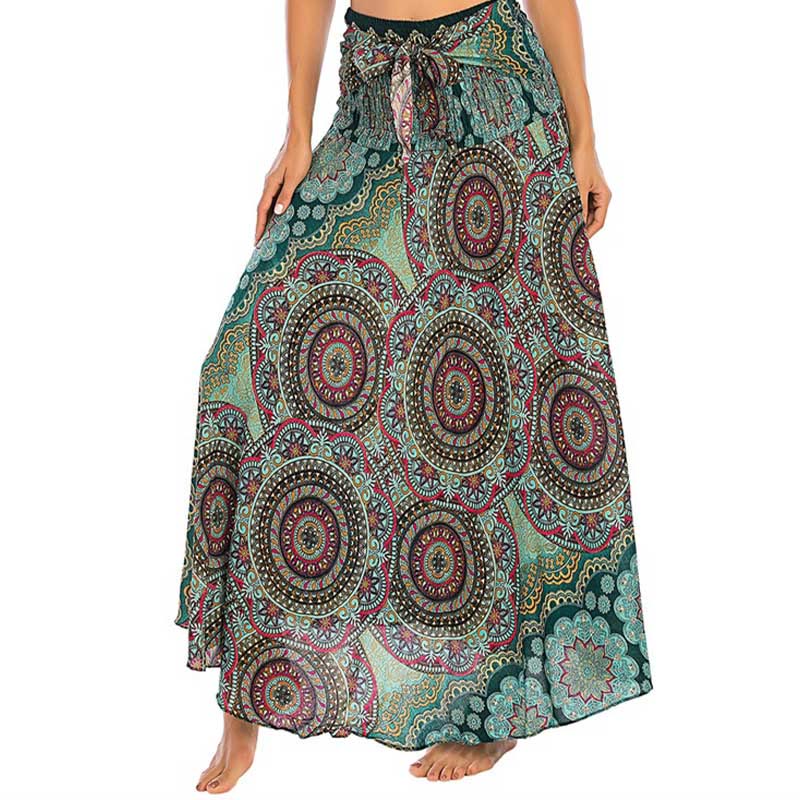 Nimara Ritual Two Style Wear Bohemian Mandala Flower Lace-up Skirt Dress