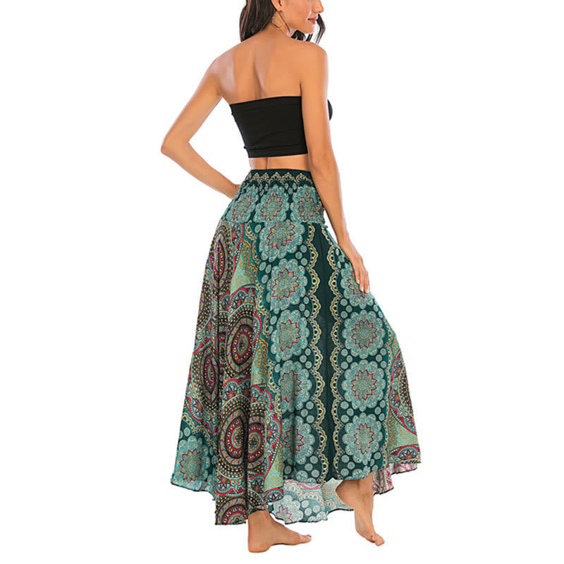 Nimara Ritual Two Style Wear Bohemian Mandala Flower Lace-up Skirt Dress