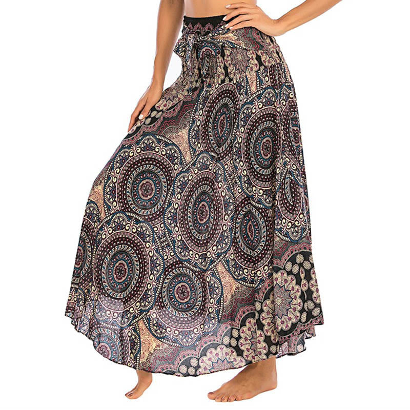 Nimara Ritual Two Style Wear Bohemian Mandala Flower Lace-up Skirt Dress
