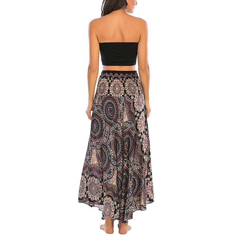 Nimara Ritual Two Style Wear Bohemian Mandala Flower Lace-up Skirt Dress