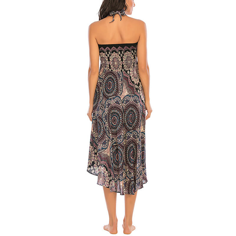 Nimara Ritual Two Style Wear Bohemian Mandala Flower Lace-up Skirt Dress