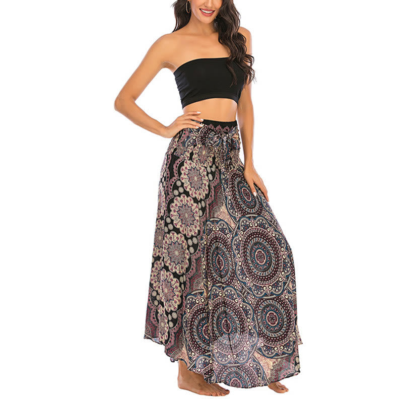 Nimara Ritual Two Style Wear Bohemian Mandala Flower Lace-up Skirt Dress