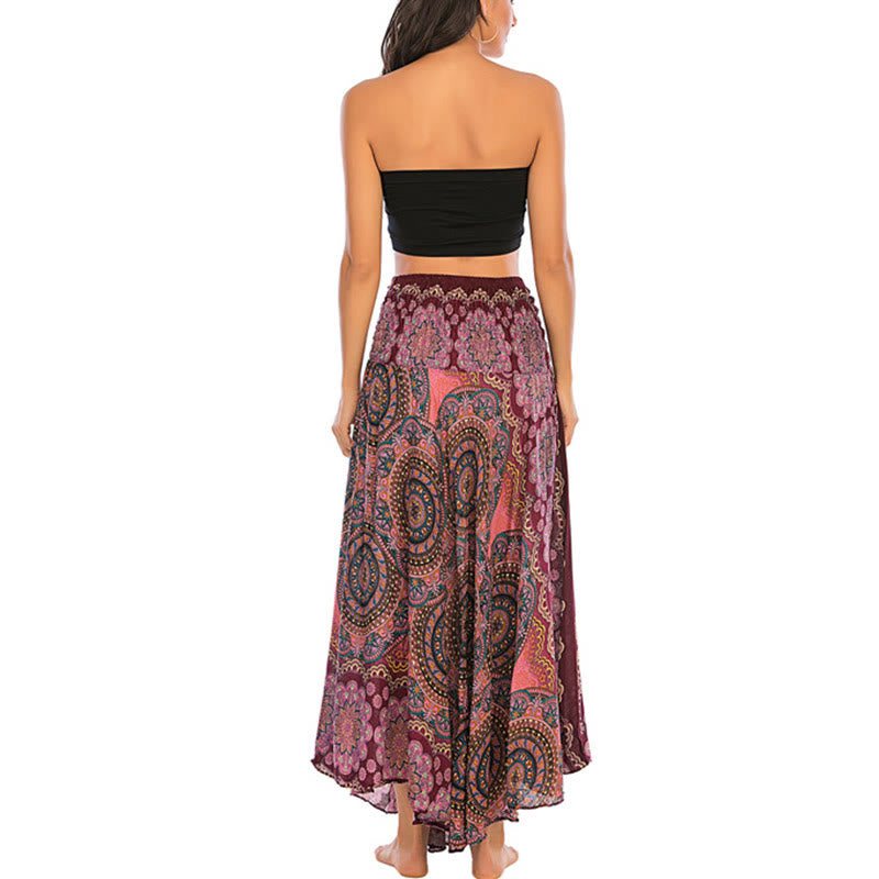 Nimara Ritual Two Style Wear Bohemian Mandala Flower Lace-up Skirt Dress