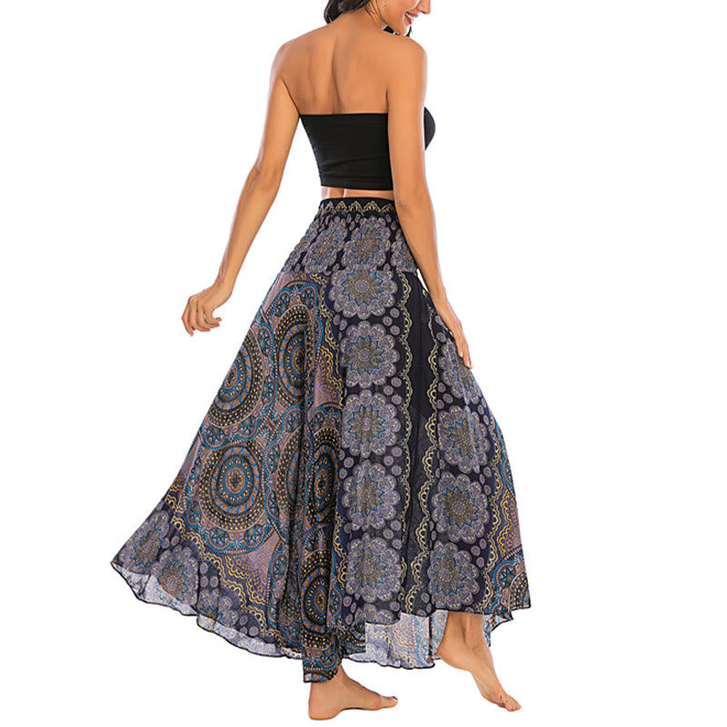 Nimara Ritual Two Style Wear Bohemian Mandala Flower Lace-up Skirt Dress