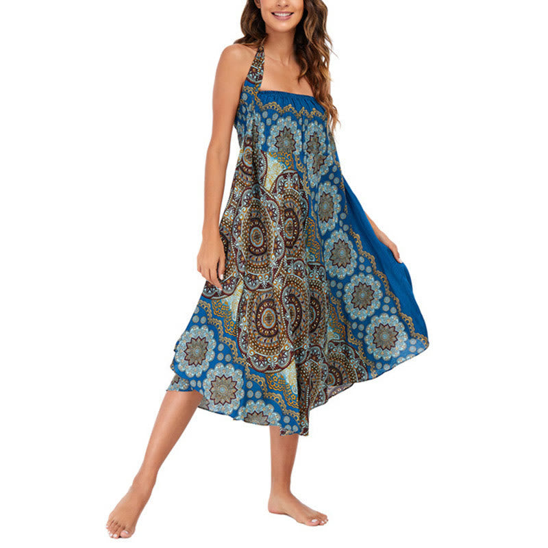 Nimara Ritual Two Style Wear Bohemian Mandala Flower Lace-up Skirt Dress