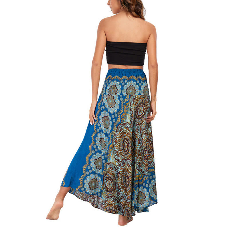 Nimara Ritual Two Style Wear Bohemian Mandala Flower Lace-up Skirt Dress