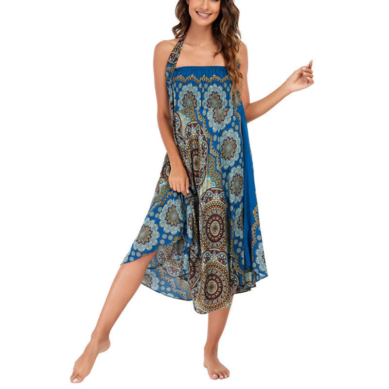 Nimara Ritual Two Style Wear Bohemian Mandala Flower Lace-up Skirt Dress