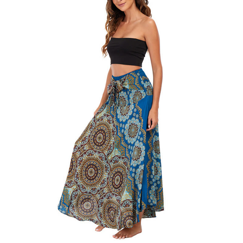 Nimara Ritual Two Style Wear Bohemian Mandala Flower Lace-up Skirt Dress