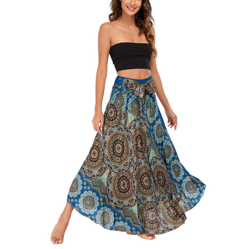 Nimara Ritual Two Style Wear Bohemian Mandala Flower Lace-up Skirt Dress