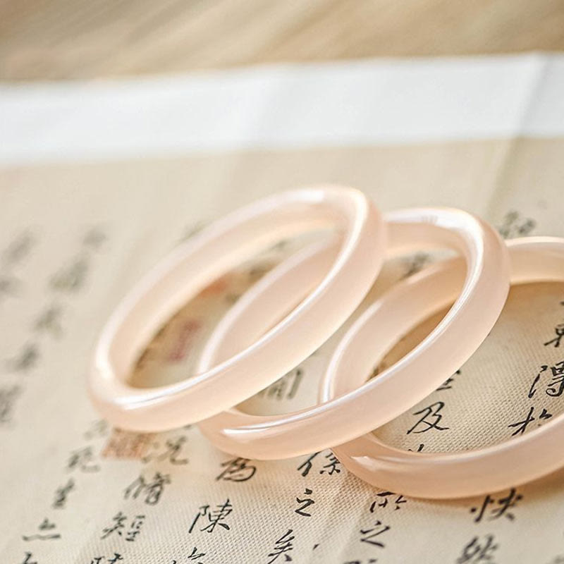 Nimara Ritual Natural Dusty Rose Pink Jade Self-Love Bracelet Bangle