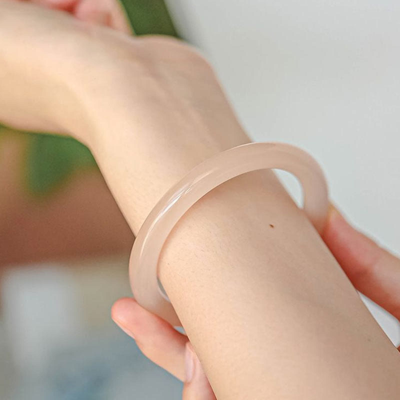 Nimara Ritual Natural Dusty Rose Pink Jade Self-Love Bracelet Bangle
