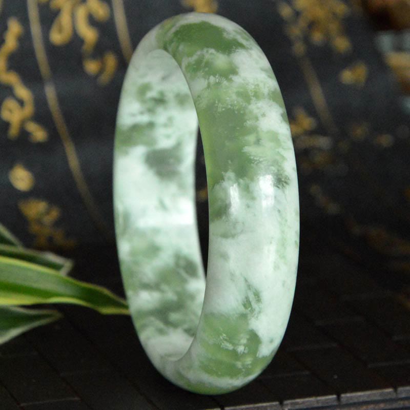 Nimara Ritual Natural Jade Luck Prosperity Bracelet Bangle
