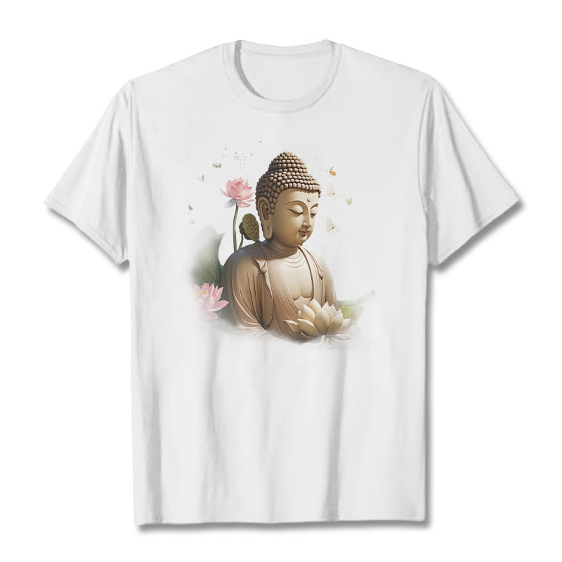 Nimara Ritual Lotus Butterfly Meditation Buddha Tee T-shirt