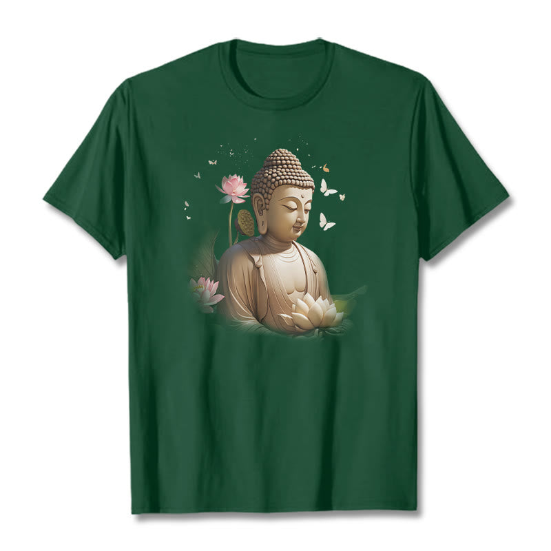 Nimara Ritual Lotus Butterfly Meditation Buddha Tee T-shirt