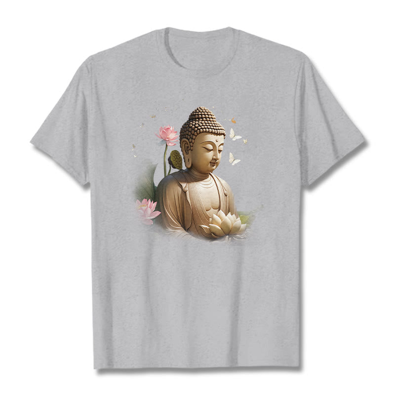 Nimara Ritual Lotus Butterfly Meditation Buddha Tee T-shirt