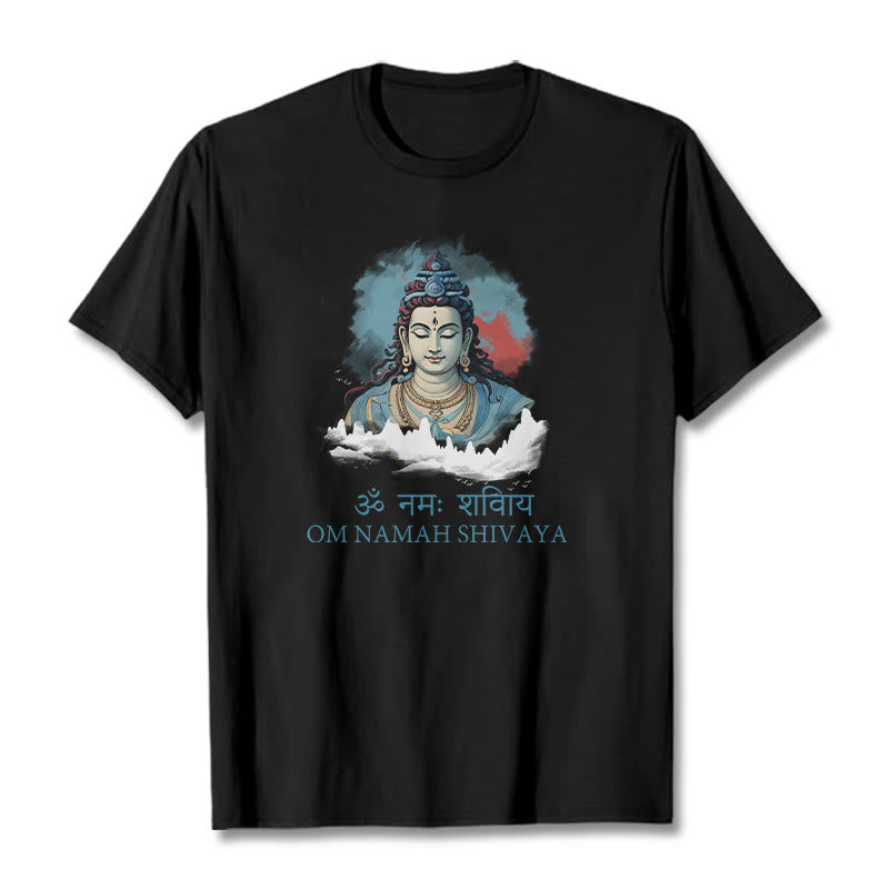 Nimara Ritual Sanskrit OM NAMAH SHIVAYA Colorful Clouds Tee T-shirt