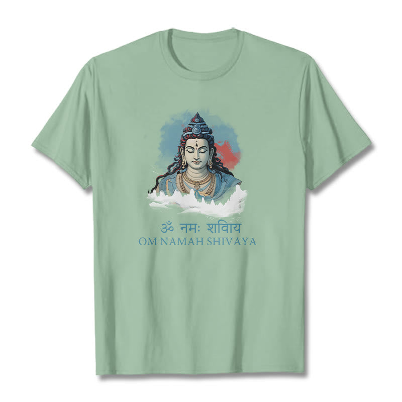 Nimara Ritual Sanskrit OM NAMAH SHIVAYA Colorful Clouds Tee T-shirt