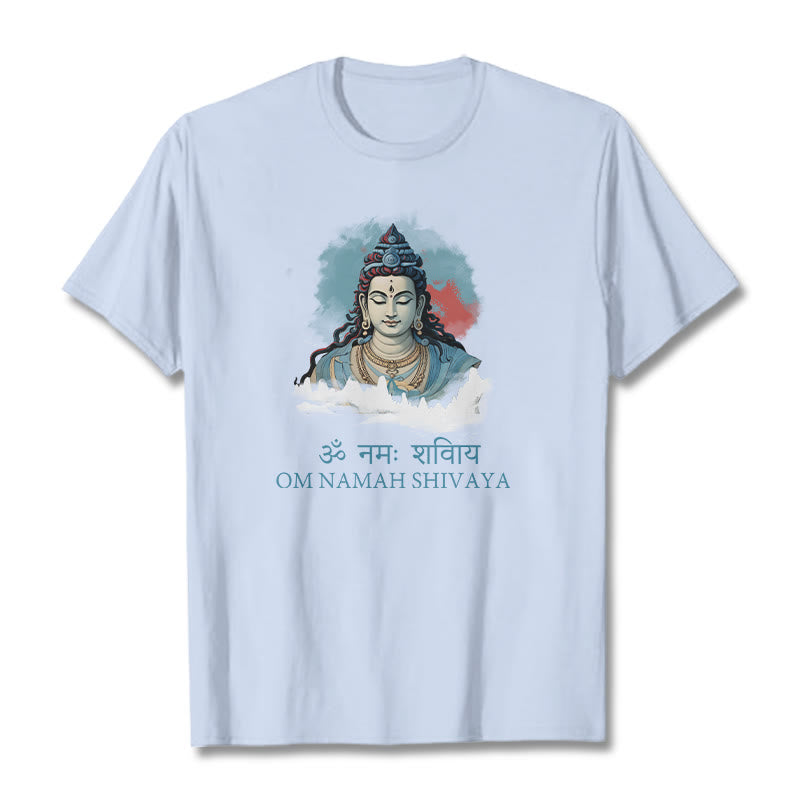 Nimara Ritual Sanskrit OM NAMAH SHIVAYA Colorful Clouds Tee T-shirt