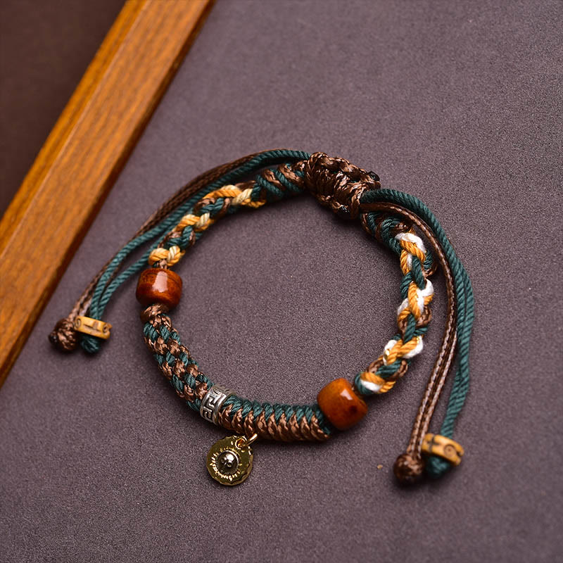 Nimara Ritual Tibetan Bone Beads Luck Rope Bracelet