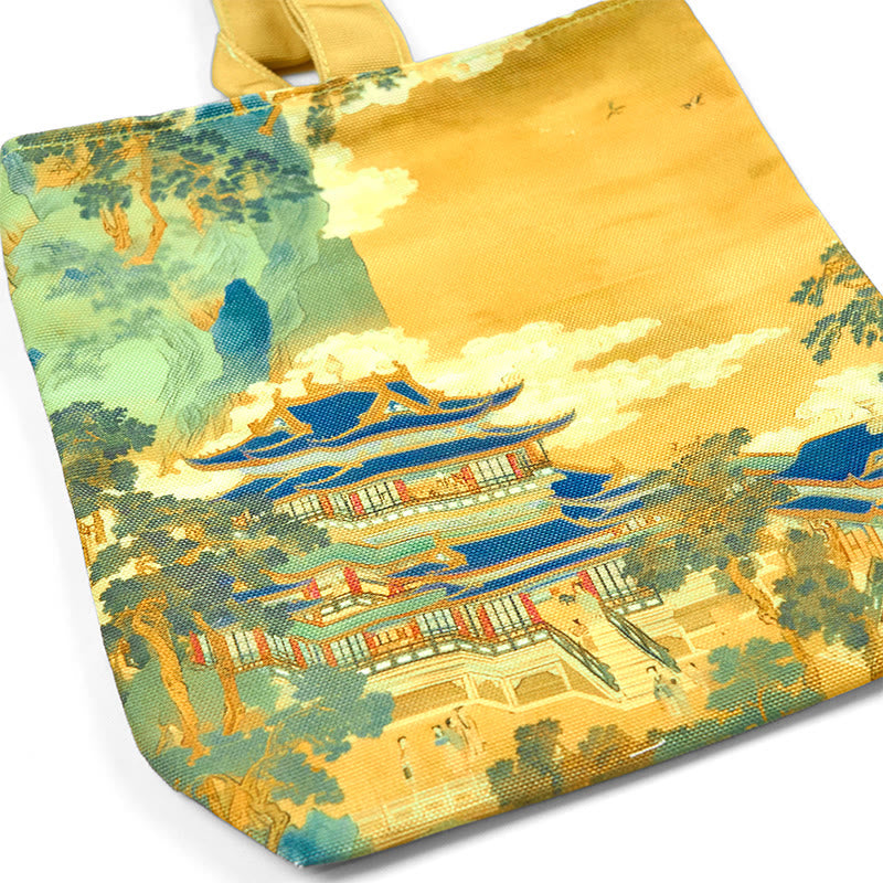 Nimara Ritual Immortal Pavilions Roses Canvas Handbag