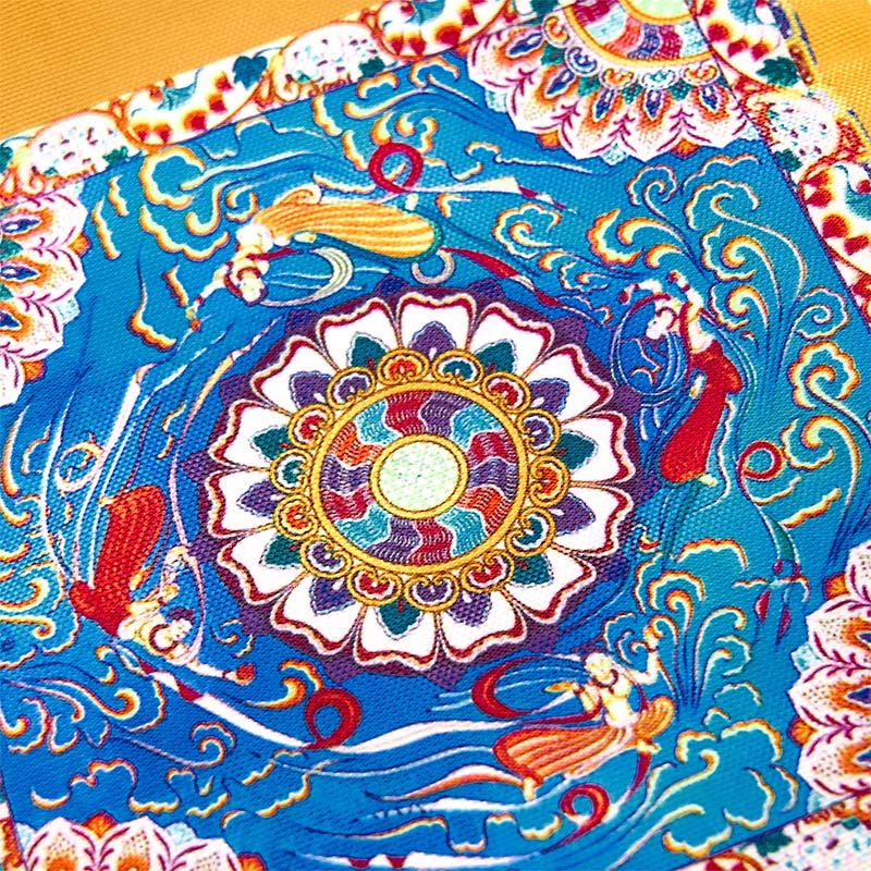 Nimara Ritual Dunhuang Flying Apsaras Lotus Buddha Statues Canvas Handbag