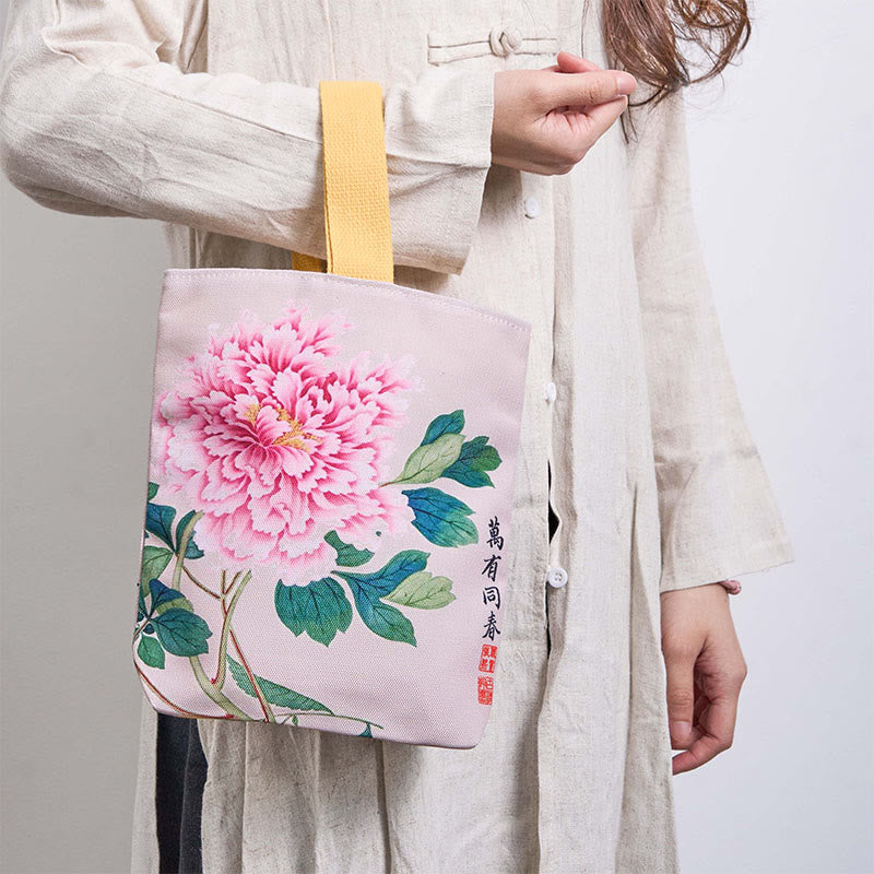 Nimara Ritual Peony Canvas Handbag