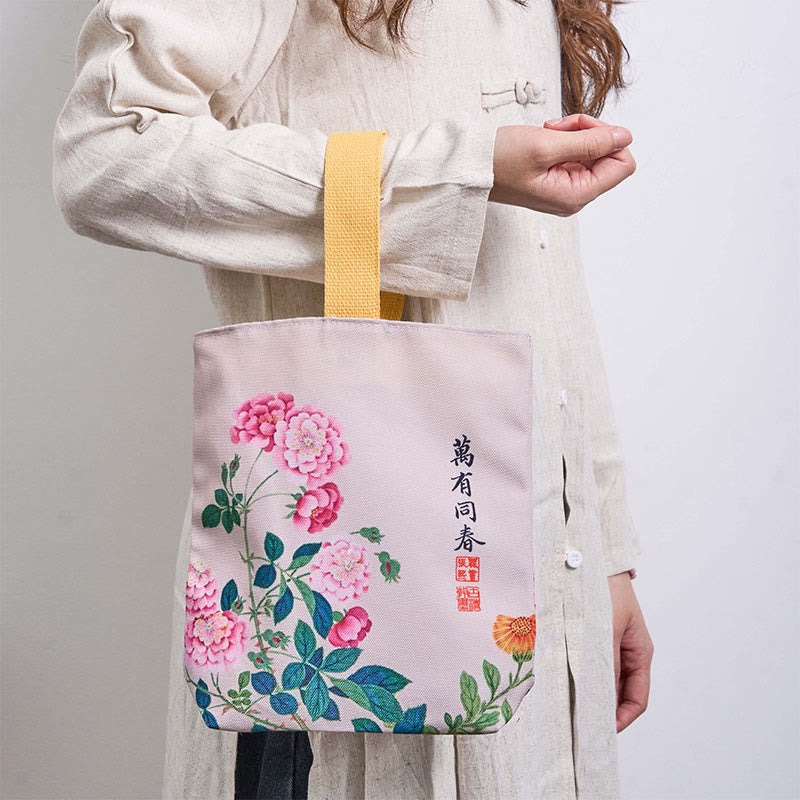 Nimara Ritual Peony Canvas Handbag