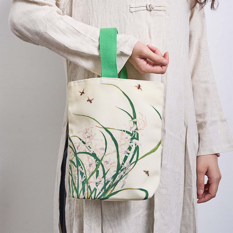 Nimara Ritual Orchid Bee Canvas Handbag