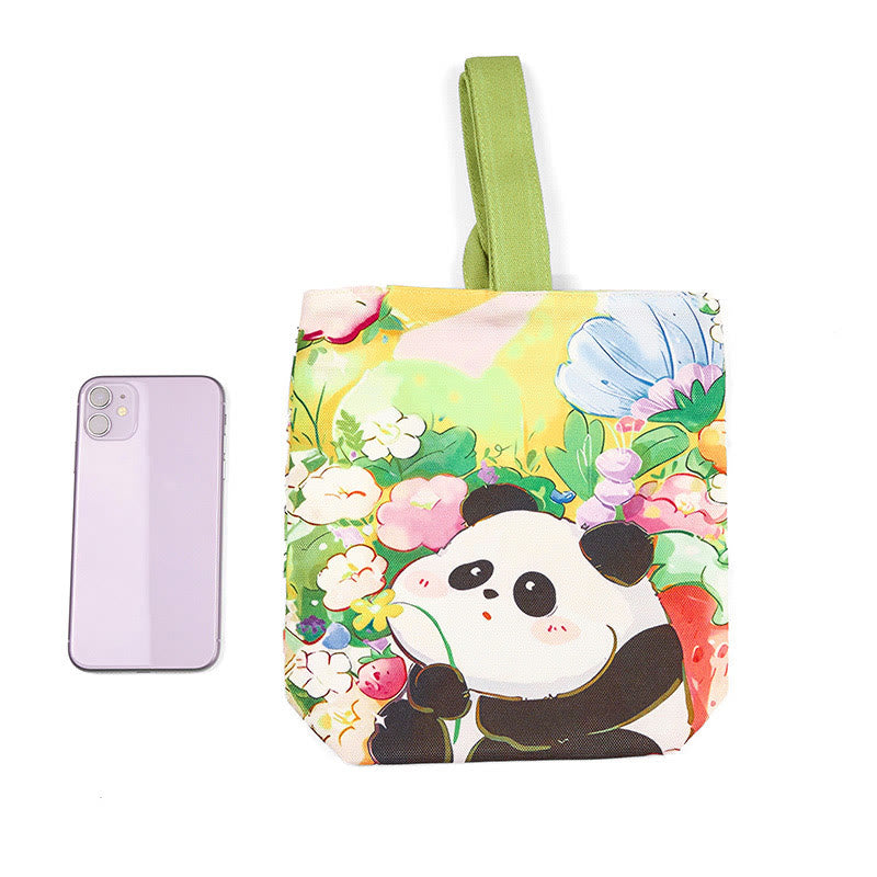 Nimara Ritual Panda Orchid Loquat Canvas Handbag