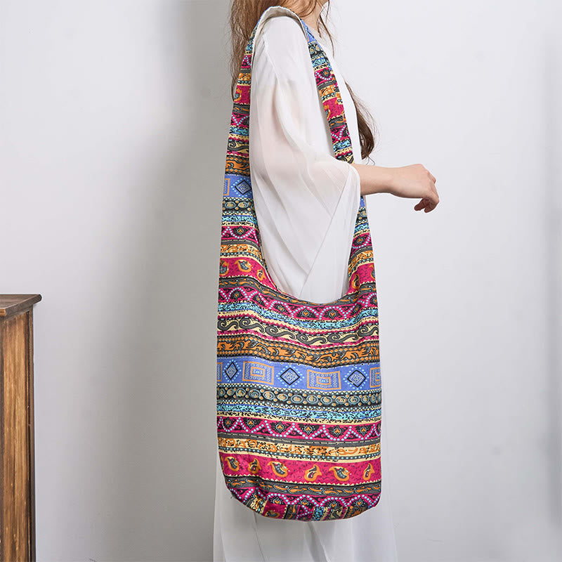 Nimara Ritual Colored Stripes Cotton Crossbody Bag Shoulder Bag