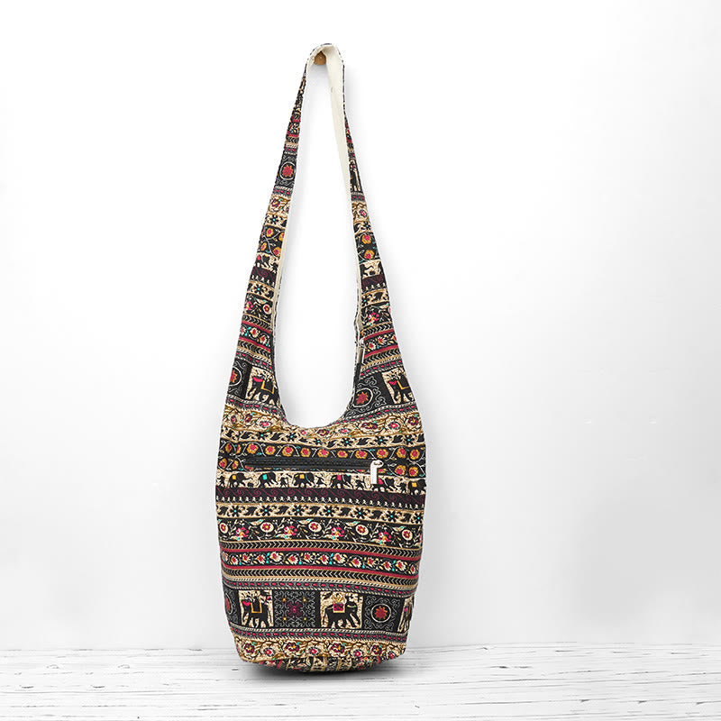 Nimara Ritual Cotton Elephant Stripes Crossbody Bag Shoulder Bag