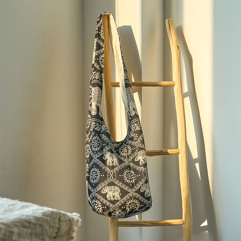 Nimara Ritual Cotton Elephant Stripes Crossbody Bag Shoulder Bag